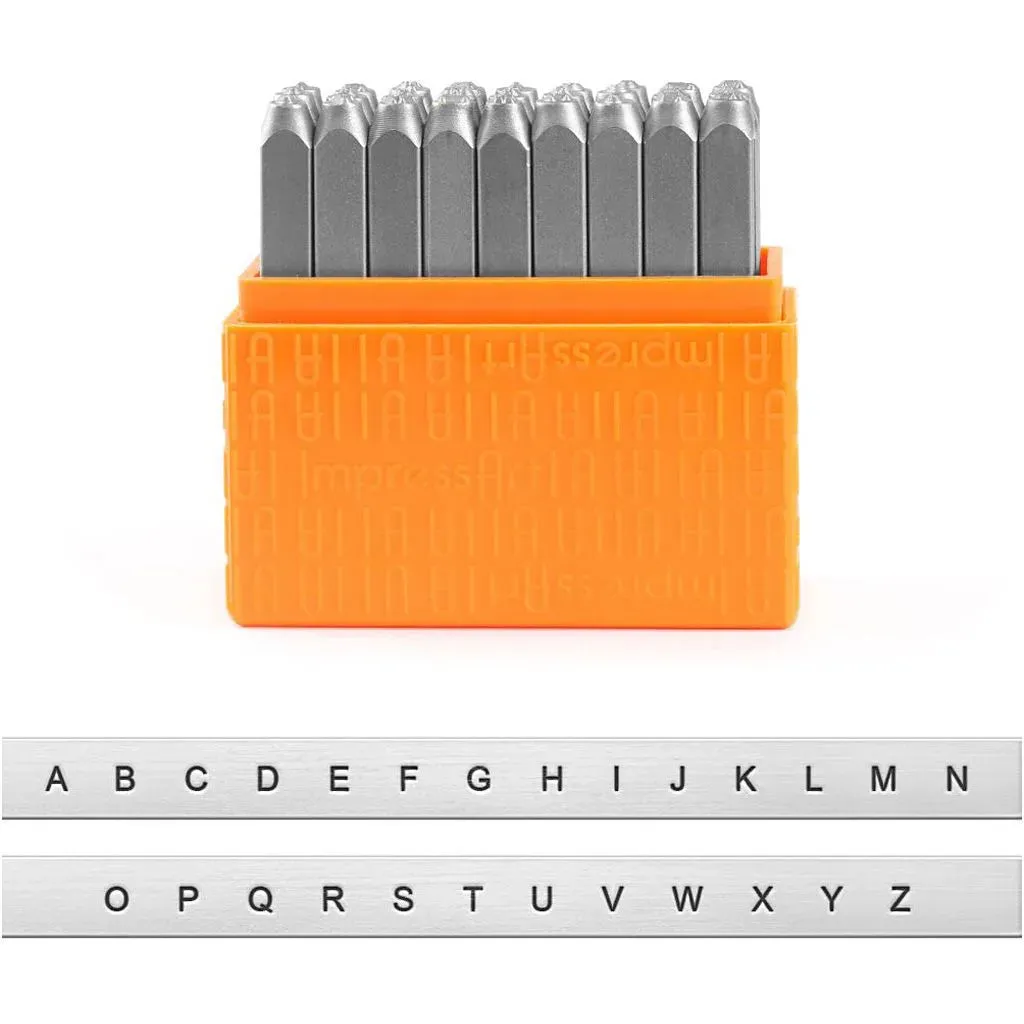 27 x Impress Art Steel Helvetica Upper Alphabets Sign Embossing Stamp Jewellery