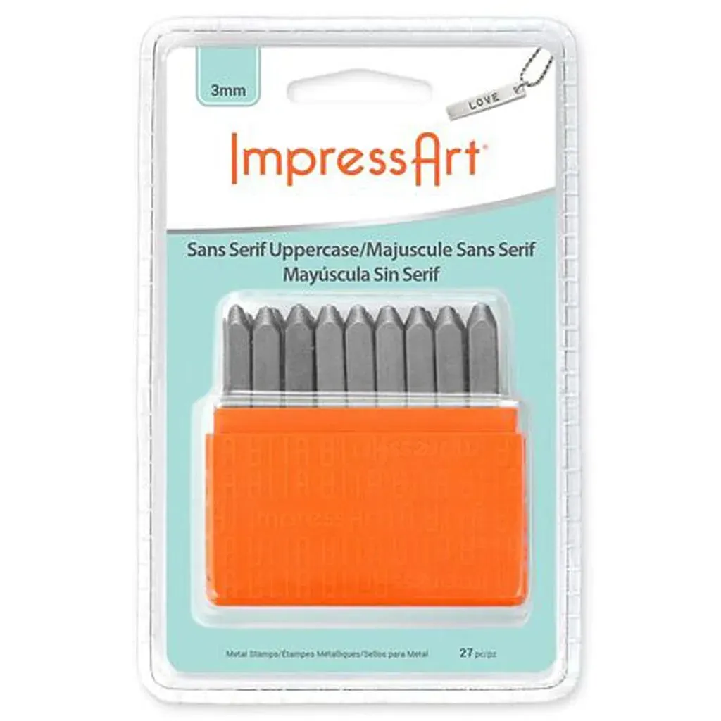 27 x Impress Art Steel Helvetica Upper Alphabets Sign Embossing Stamp Jewellery