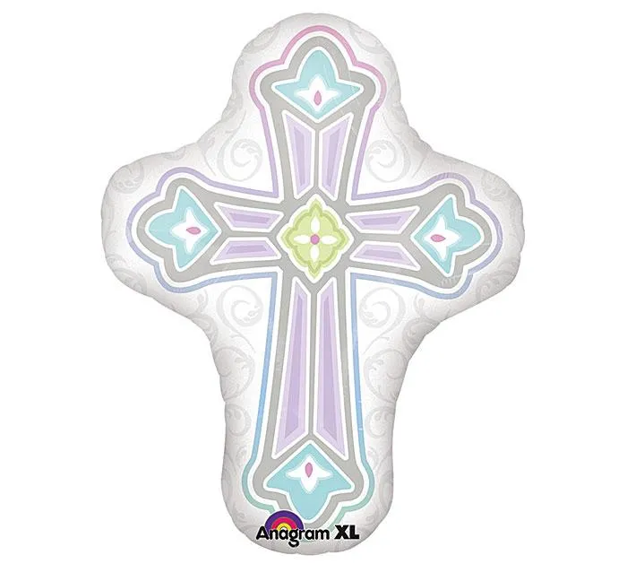 28" Pastel Cross Shaped Balloon