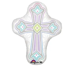 28" Pastel Cross Shaped Balloon