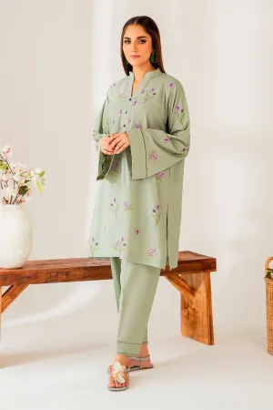 2PC Stitched | Embroidered Cotton Shirt   Trouser