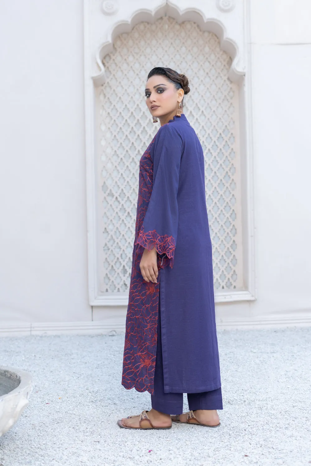 2PC Stitched |Embroidered Khaddar Suit