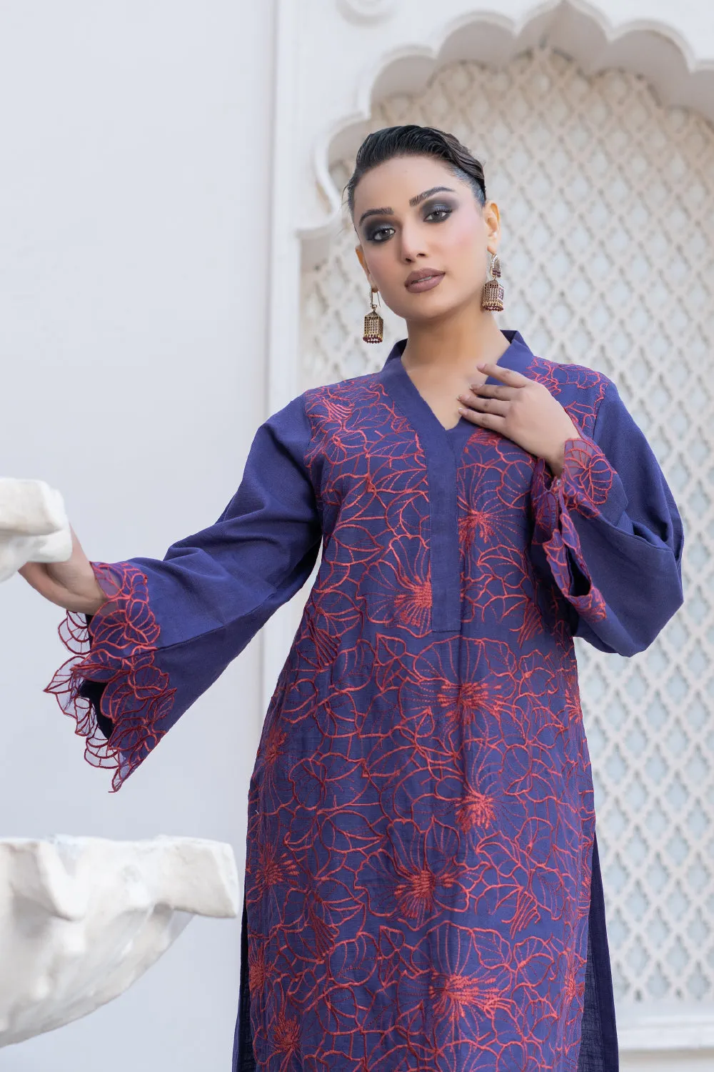 2PC Stitched |Embroidered Khaddar Suit
