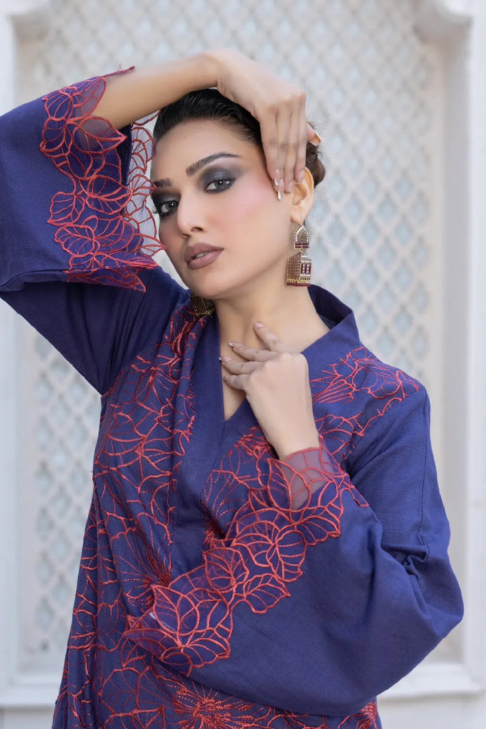 2PC Stitched |Embroidered Khaddar Suit