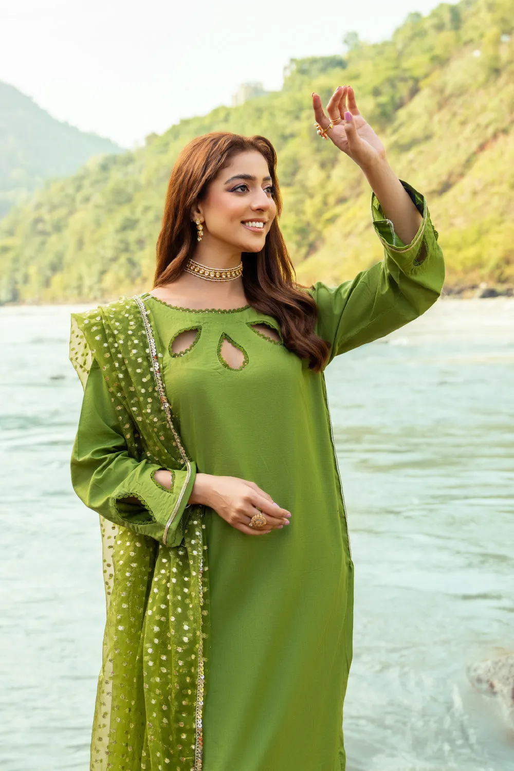 2PC Stitched | Jacquard Shirt   Dupatta