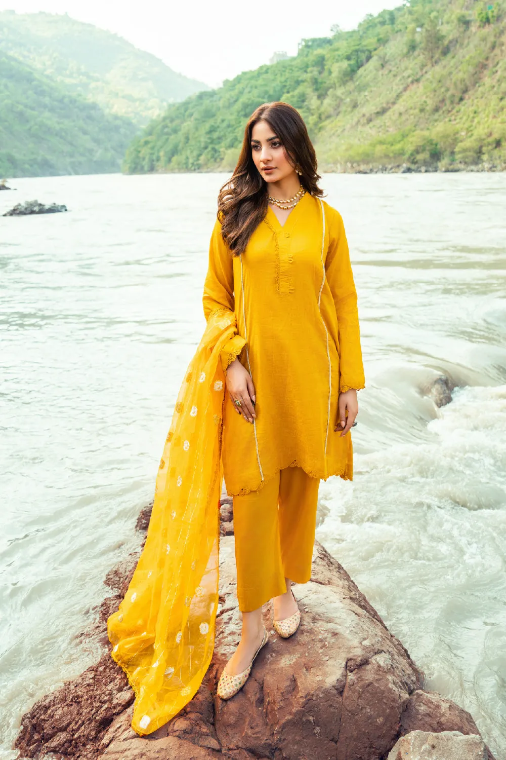 2PC Stitched | Jacquard Shirt   Dupatta