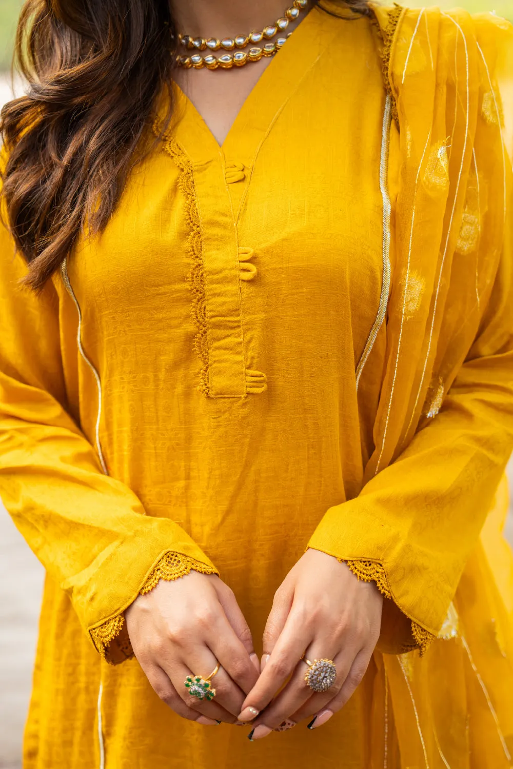 2PC Stitched | Jacquard Shirt   Dupatta