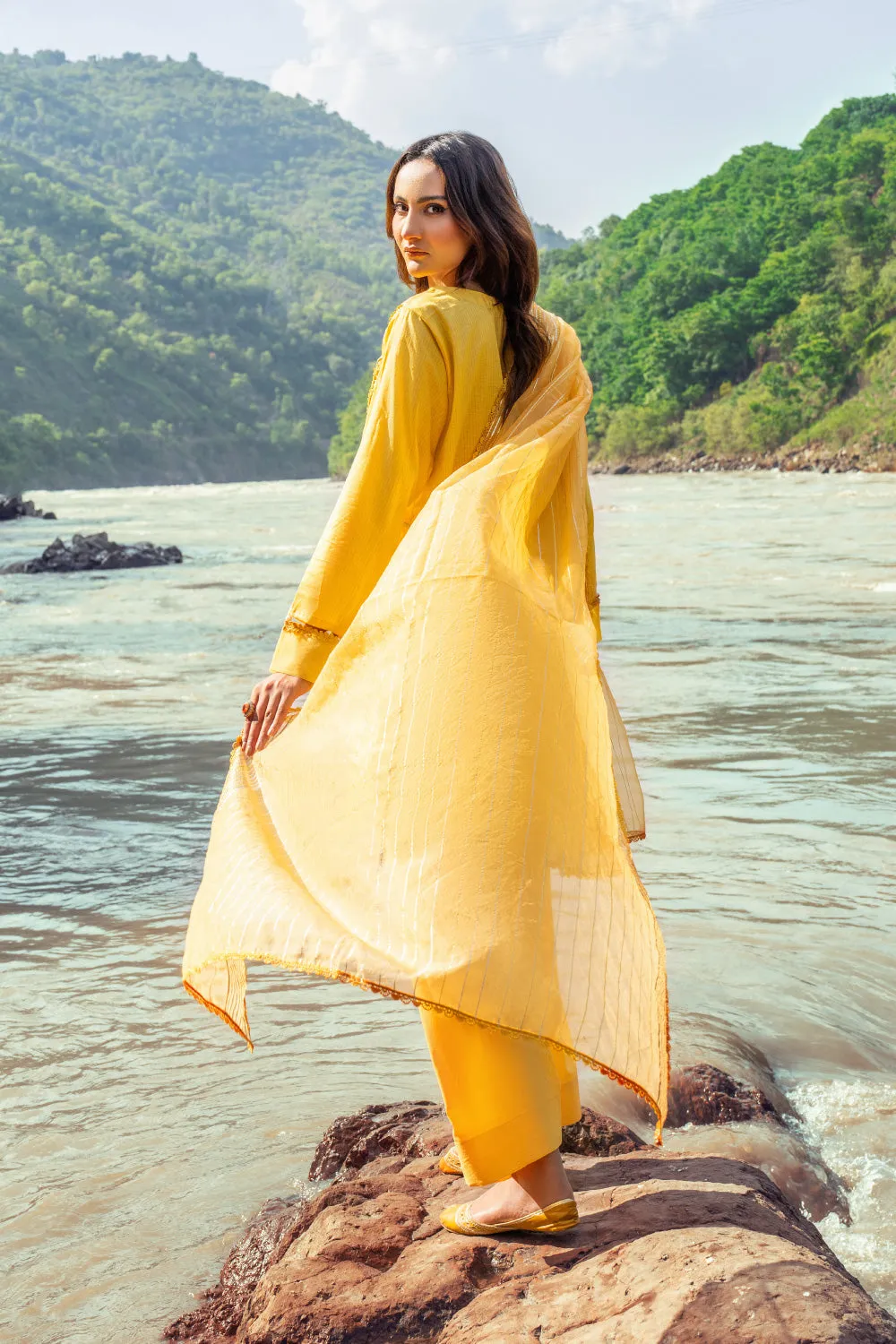 2PC Stitched | Jacquard Shirt   Dupatta