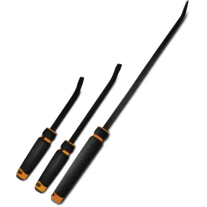 3-PC. Comfort-Handle Curved Head Pry Bar Set - Orange