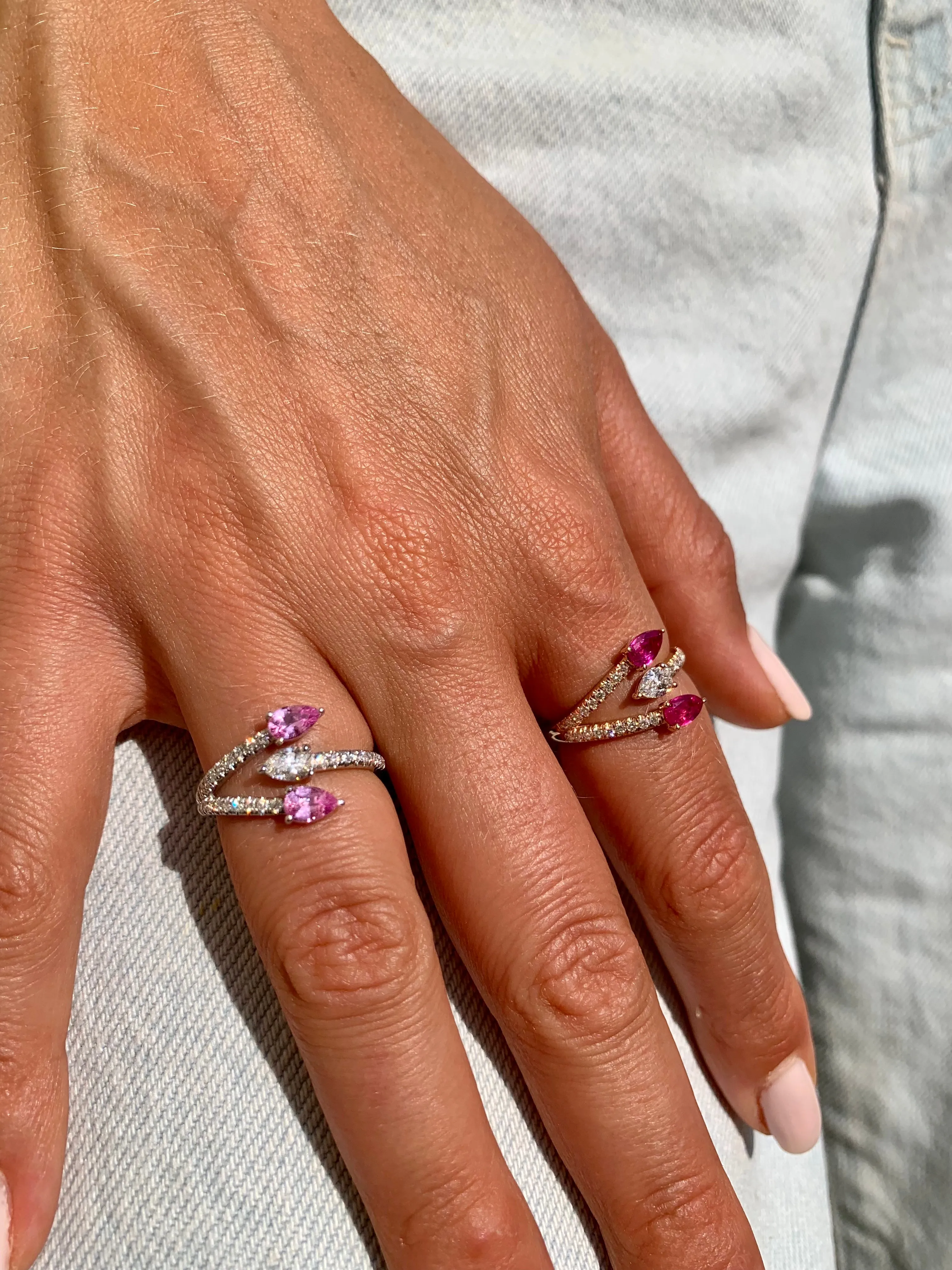 3 Pear-Shaped Sapphire Ring