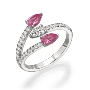 3 Pear-Shaped Sapphire Ring