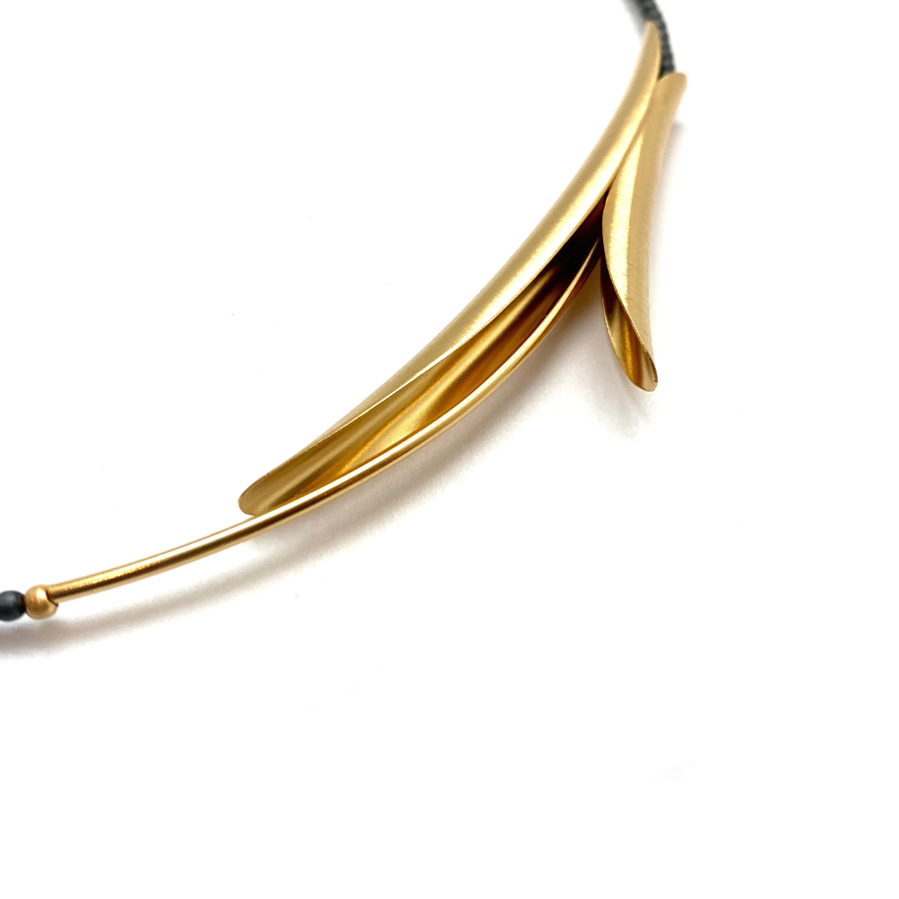 3D Gold Petal Necklace