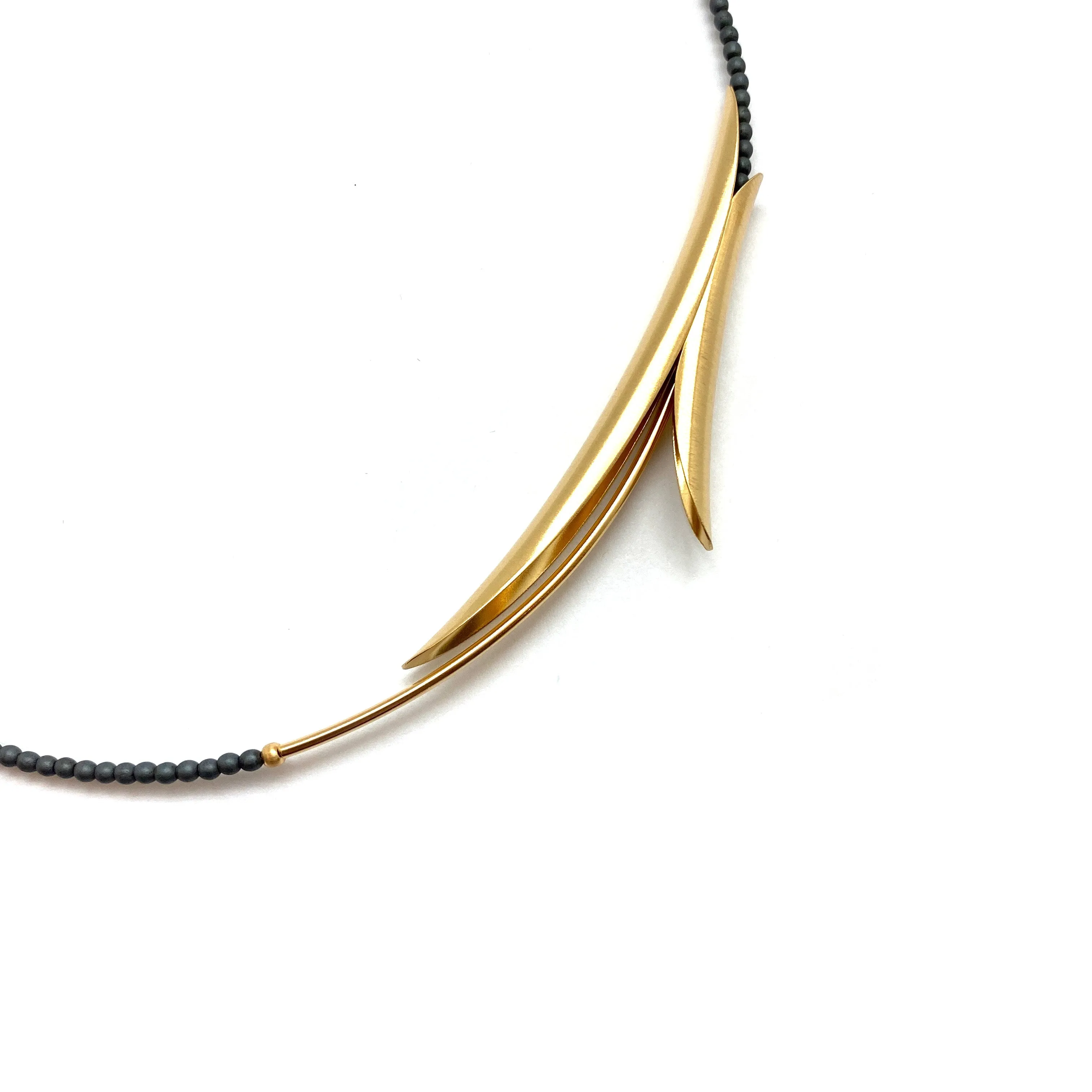 3D Gold Petal Necklace