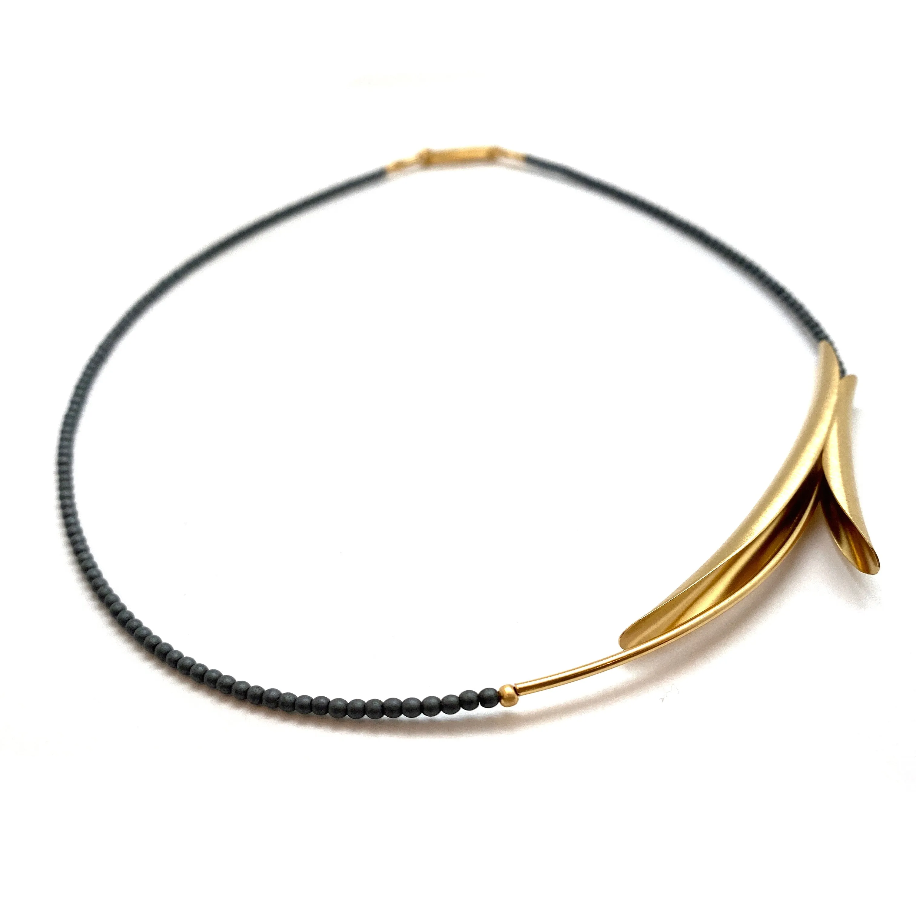 3D Gold Petal Necklace