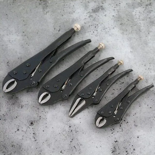 4 Piece Adjustable Locking Mole Grip Pliers Set with Storage Tray