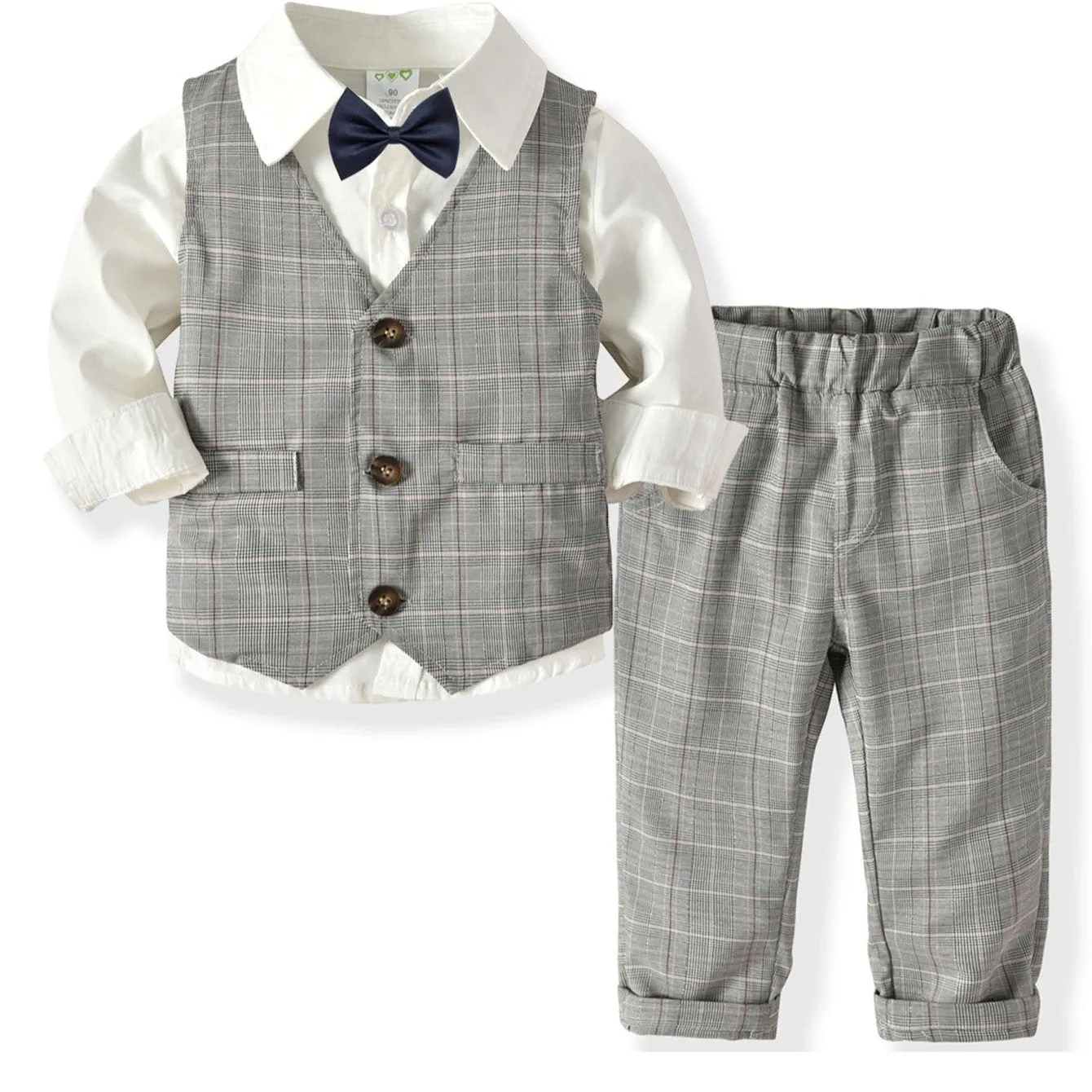 4pcs Baby Boys Gentleman Bowtie Outfit