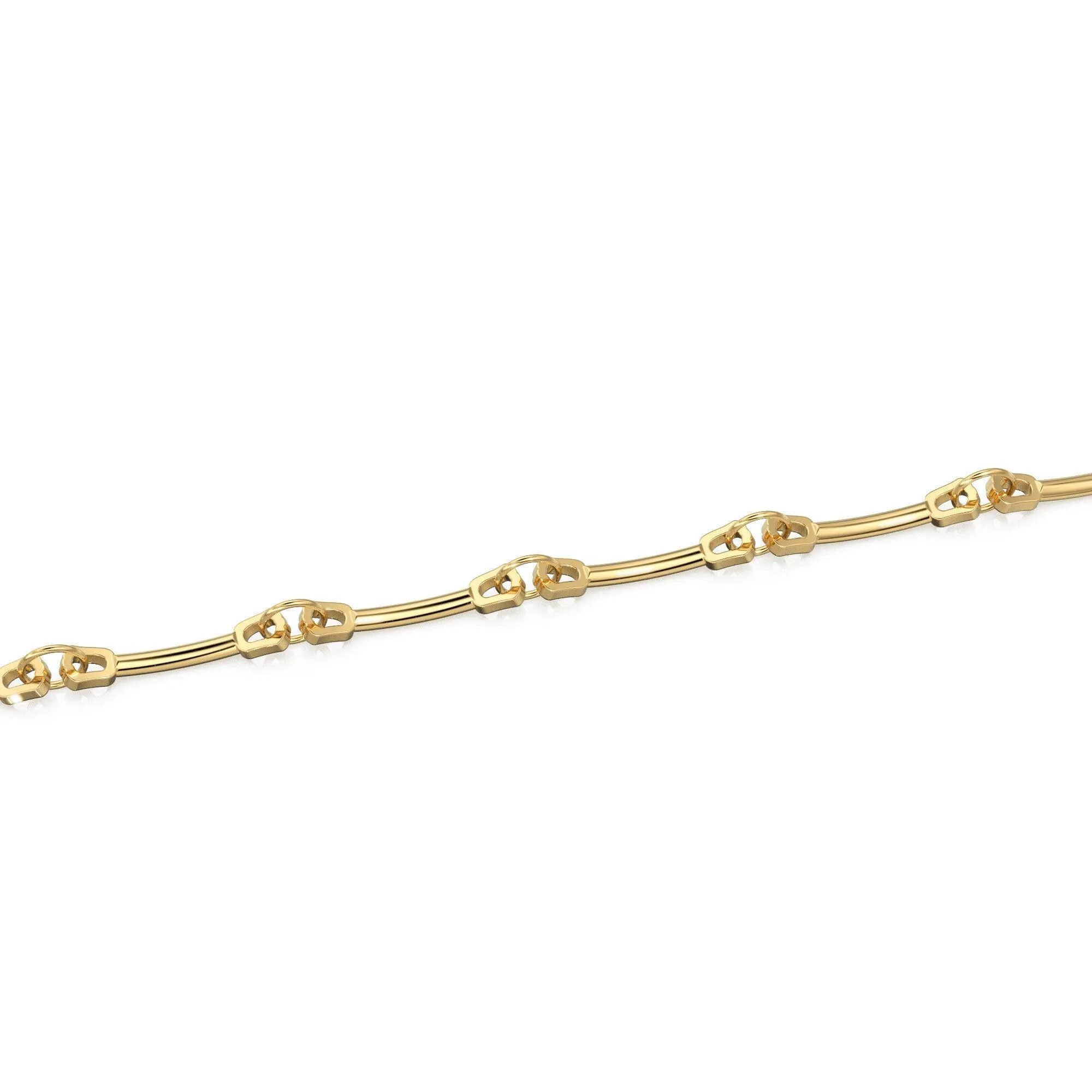 5pc Curved Bar 18k Solid Gold Spacer Connector 9x1.75mm 20 Gauge Closed Jump Rings Finding / Use in necklace bracelet / Chain making finding