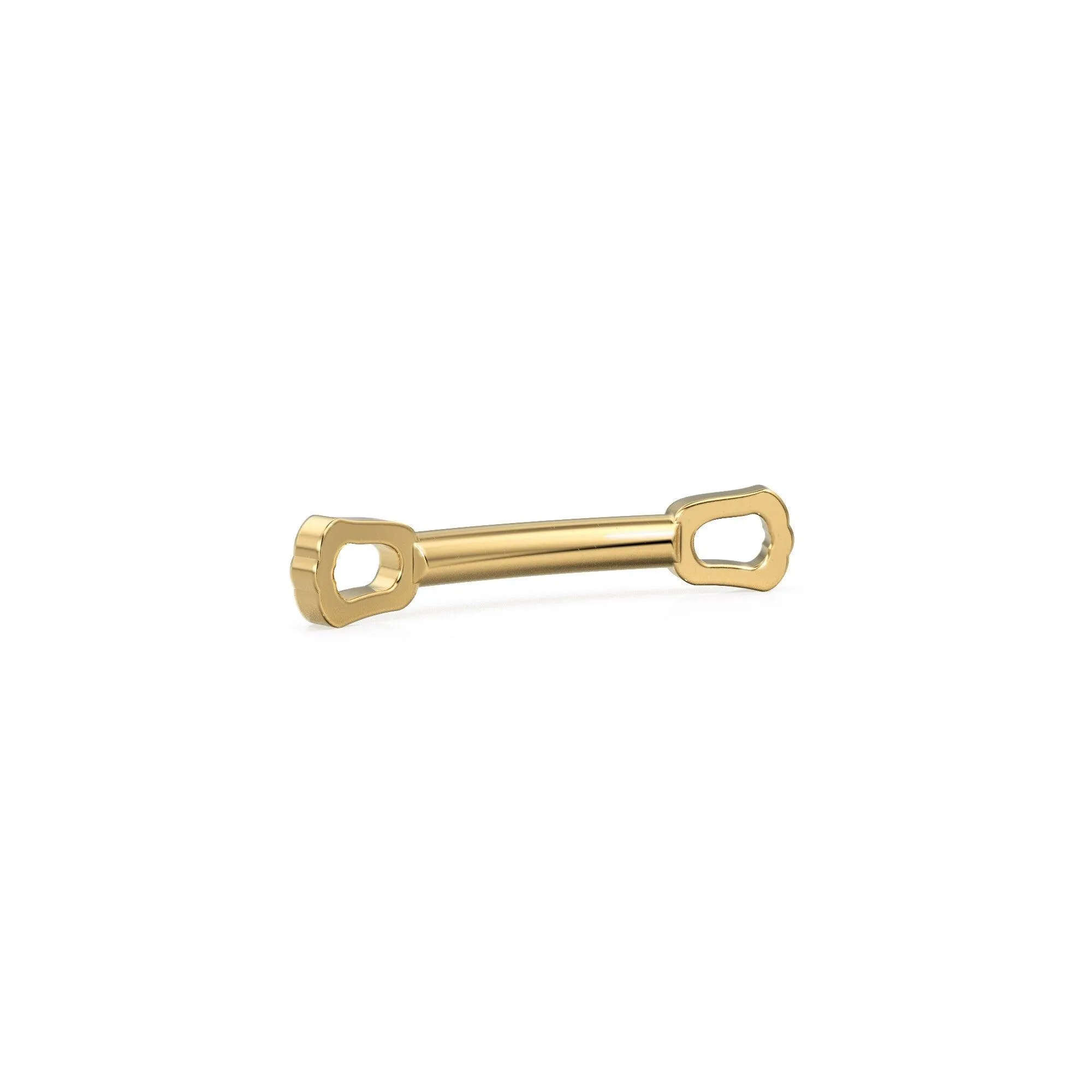 5pc Curved Bar 18k Solid Gold Spacer Connector 9x1.75mm 20 Gauge Closed Jump Rings Finding / Use in necklace bracelet / Chain making finding