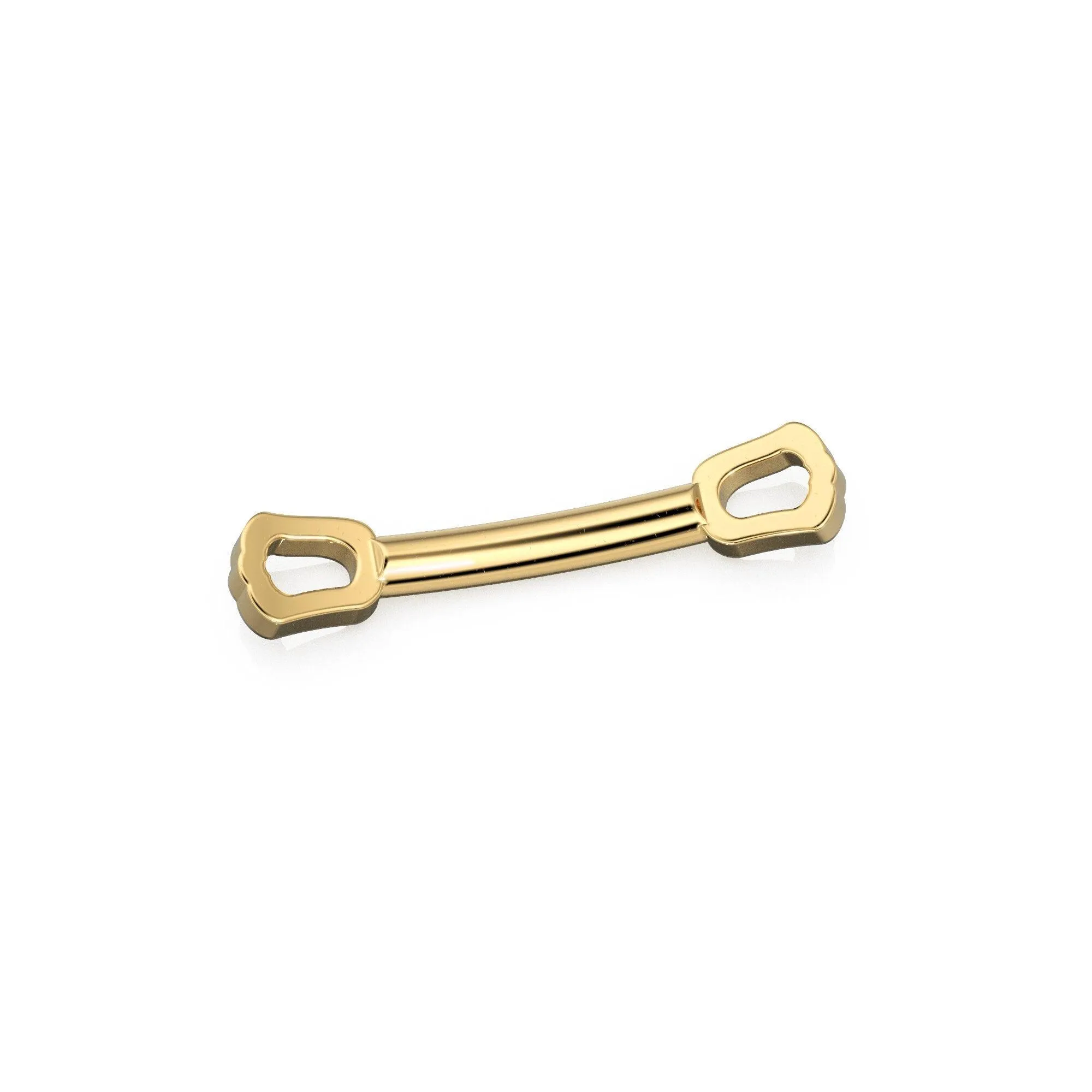 5pc Curved Bar 18k Solid Gold Spacer Connector 9x1.75mm 20 Gauge Closed Jump Rings Finding / Use in necklace bracelet / Chain making finding