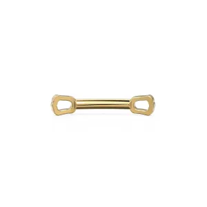 5pc Curved Bar 18k Solid Gold Spacer Connector 9x1.75mm 20 Gauge Closed Jump Rings Finding / Use in necklace bracelet / Chain making finding