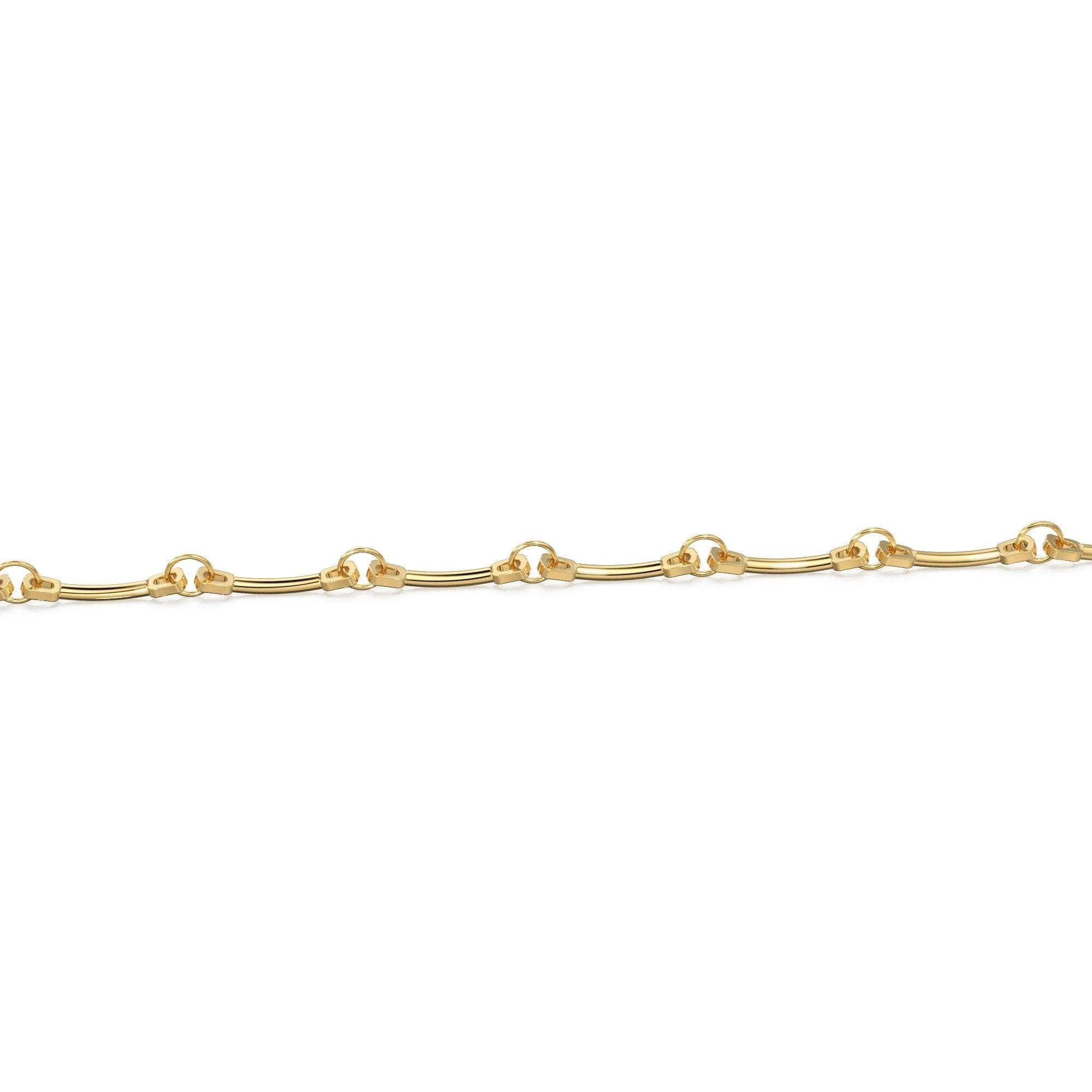 5pc Curved Bar 18k Solid Gold Spacer Connector 9x1.75mm 20 Gauge Closed Jump Rings Finding / Use in necklace bracelet / Chain making finding