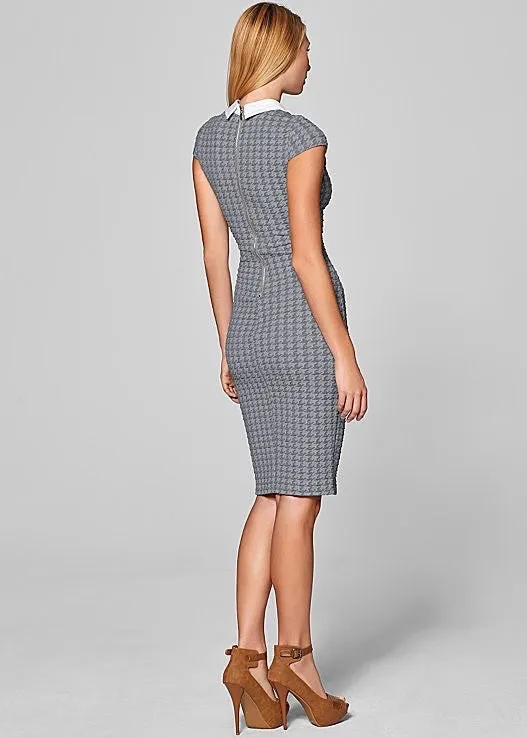 (A) Textured Tuxedo dress