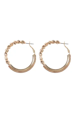 ABSTRACT TEXTURED HOOP LOCK EARRINGS