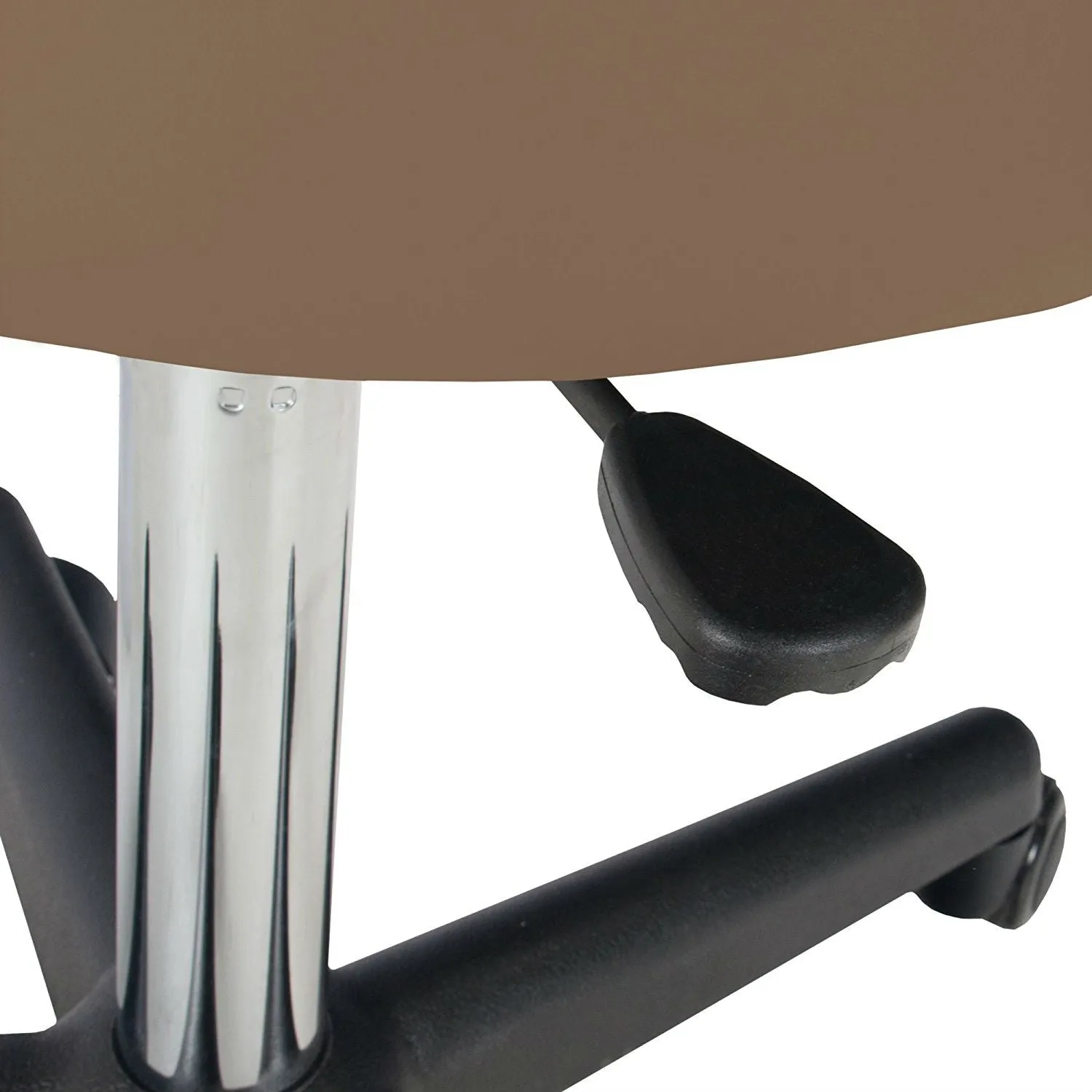 Adjustable Height Pneumatic Rolling Stool with Latte Brown Padded Seat