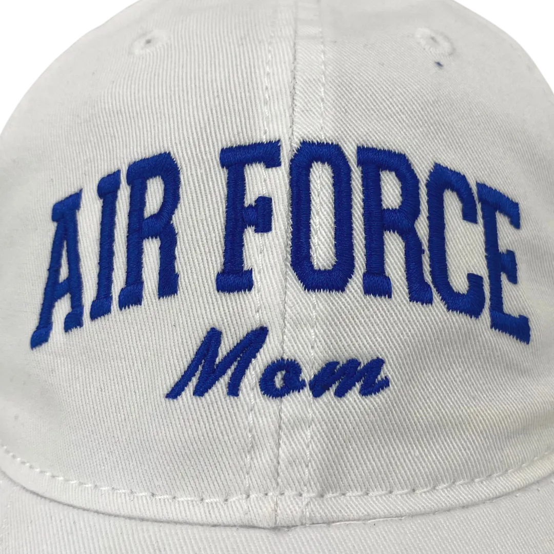 Air Force Mom Relaxed Twill Hat (White/Royal)