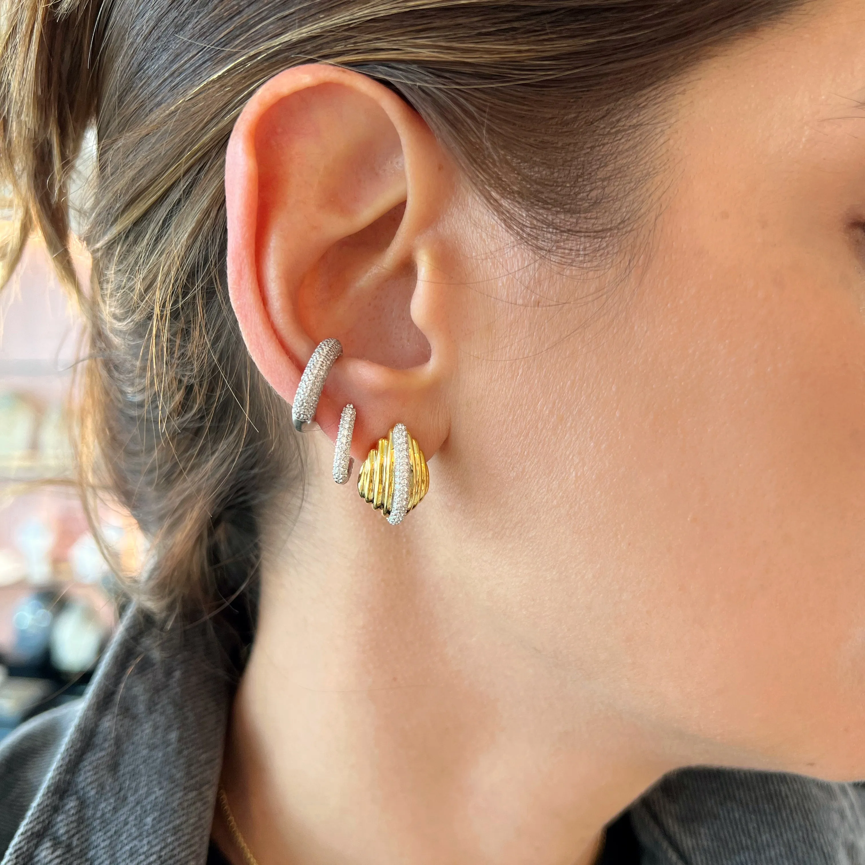 Almond Textured Earrings