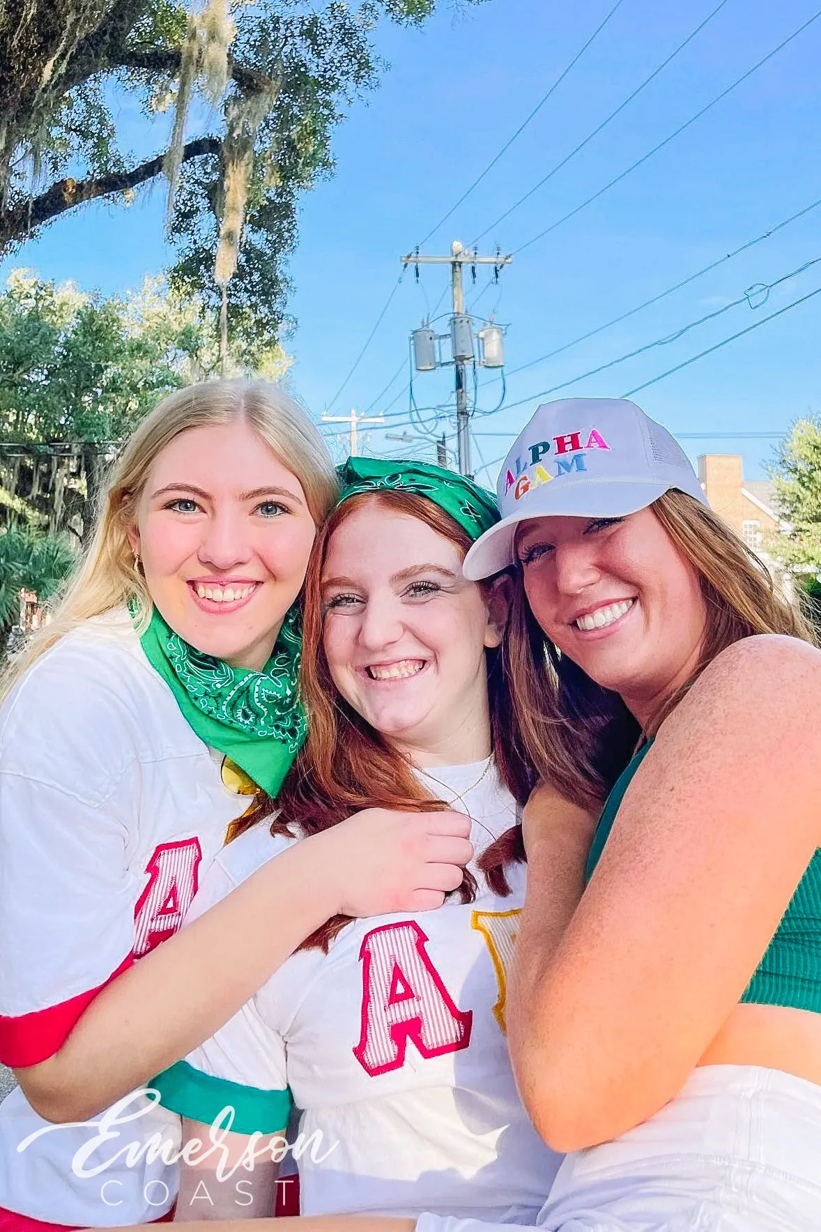 Alpha Gamma Delta Stitched Letter Ringer Tee