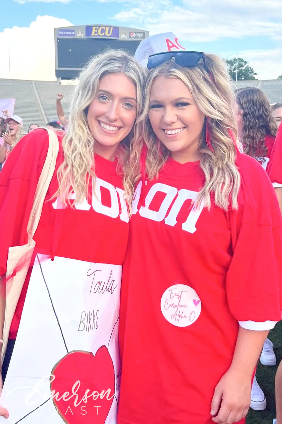Alpha Omicron Pi Red Applique Letter Jersey