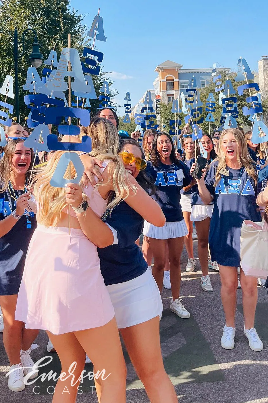 Alpha Xi Delta Navy Stitched Letter Jersey
