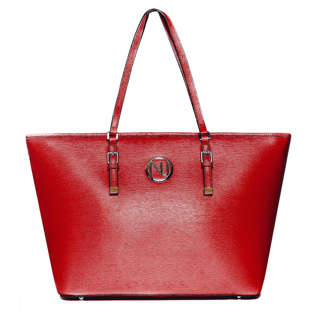 ANGELIQUE TOTE IN MARSALA RIPPLE GRAIN LEATHER