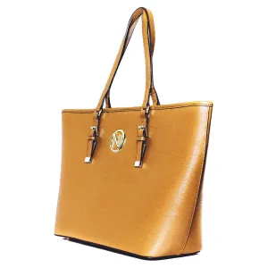 ANGELIQUE TOTE IN MUSTARD RIPPLE GRAIN LEATHER