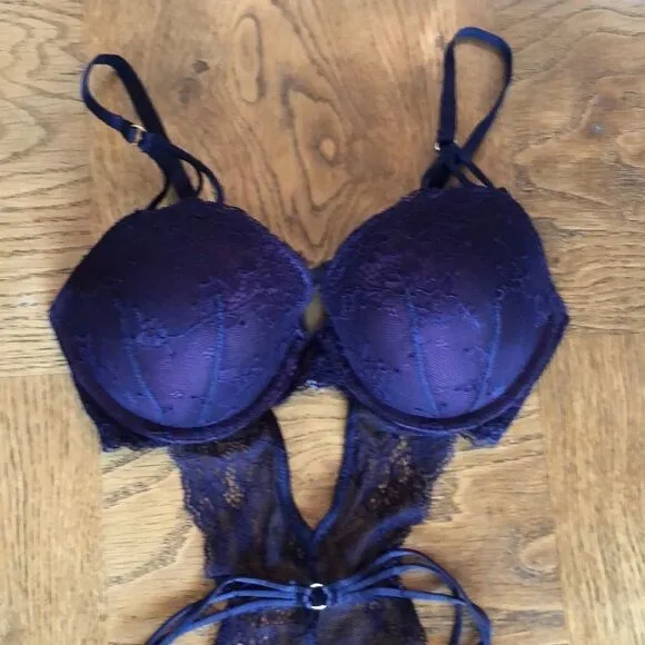 Ann Summers Tianna Bodysuit in Purple Size 4/6D