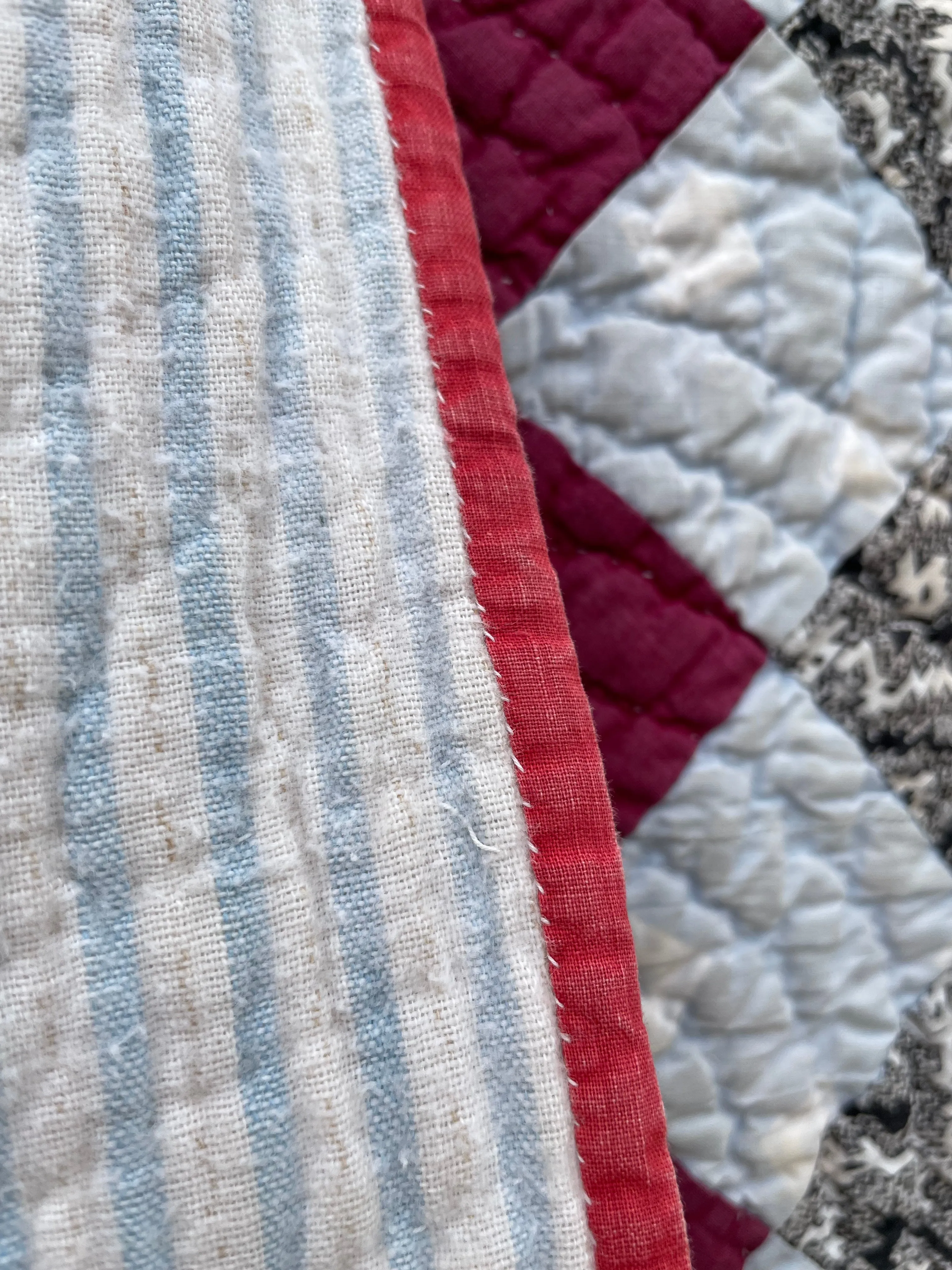 Antique Early 1900s 'Trip Around The World' Hand Stitched Quilt