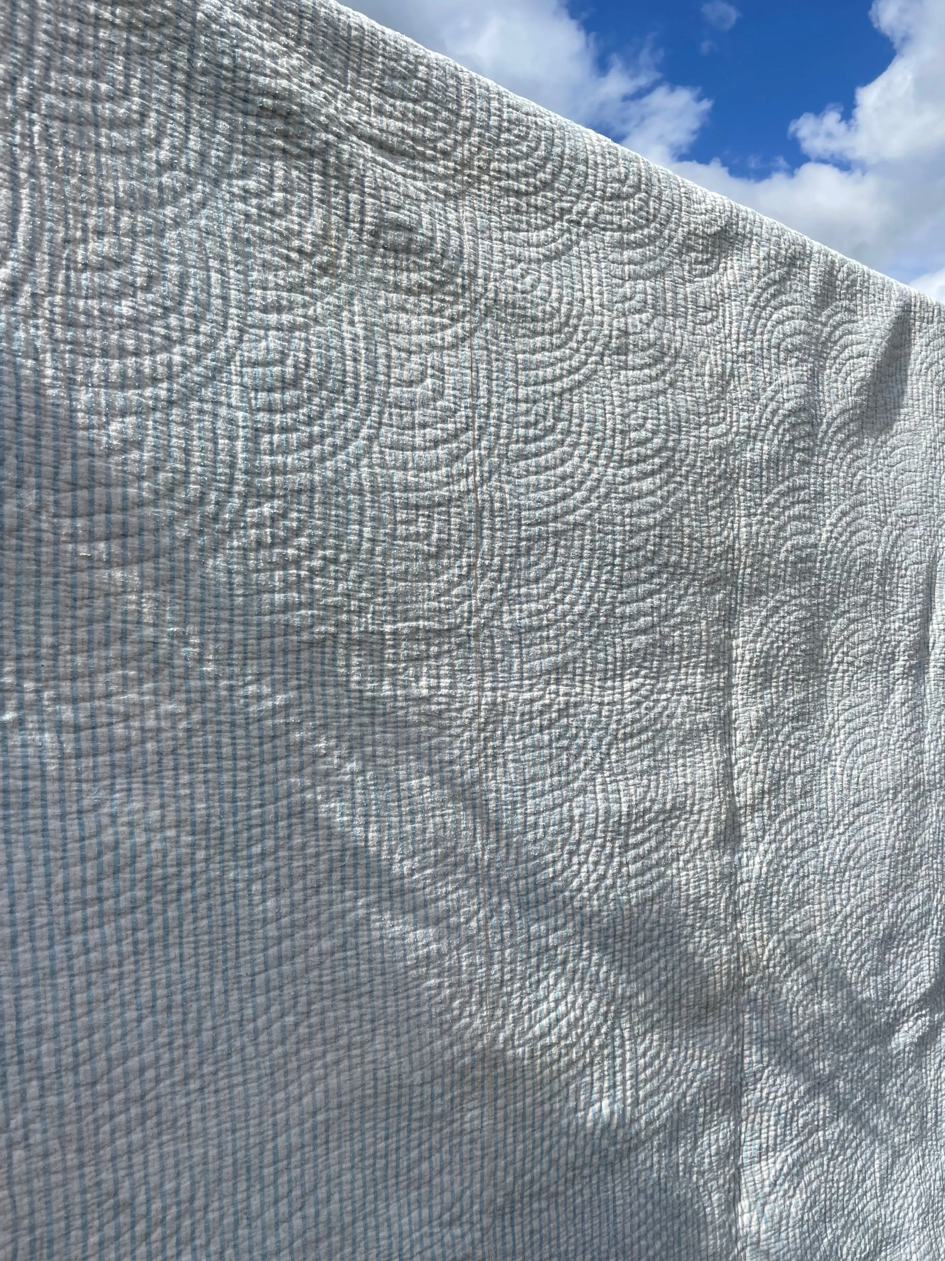 Antique Early 1900s 'Trip Around The World' Hand Stitched Quilt