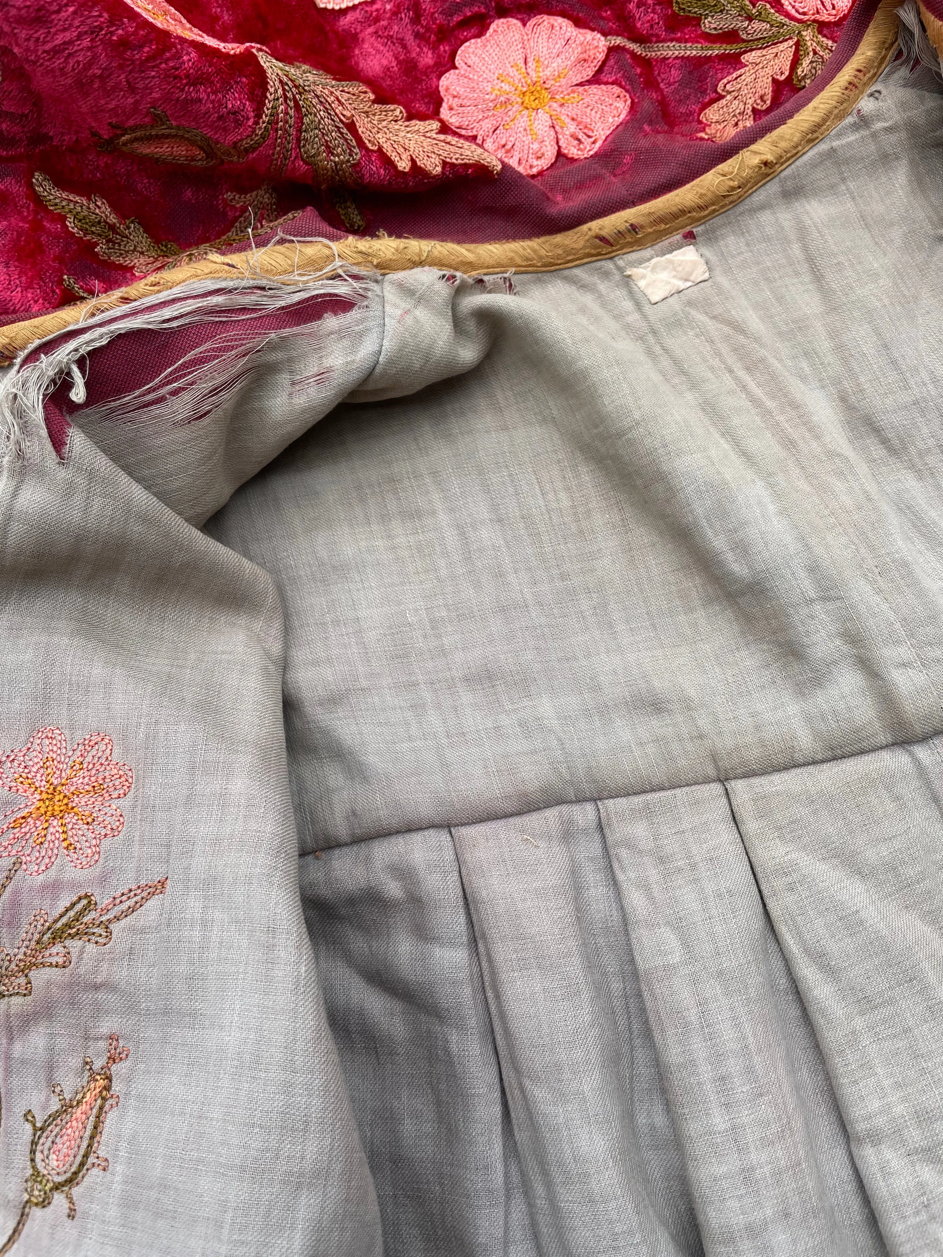 Antique Odd Fellows Grand Master Floral Velvet Robe