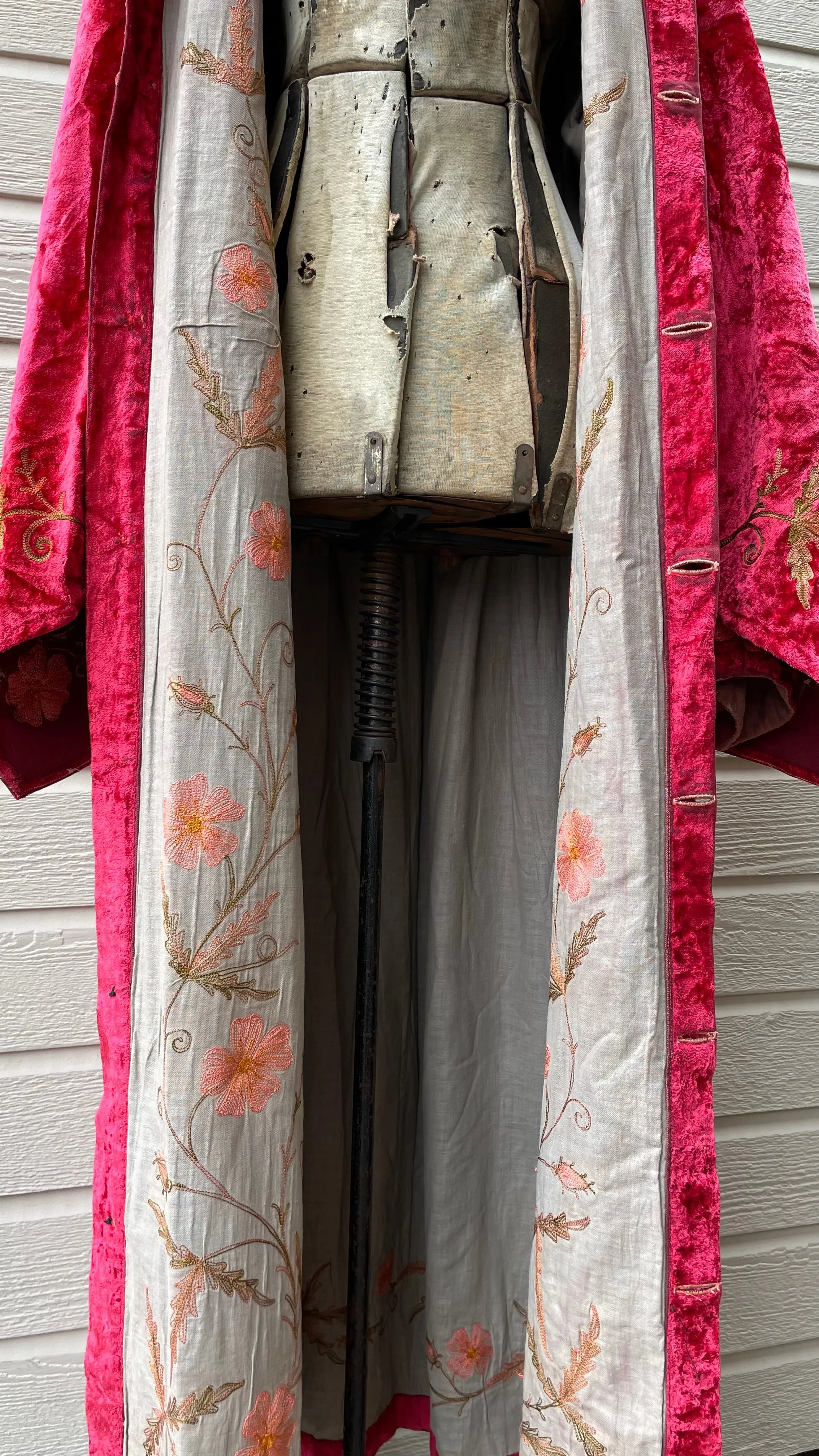 Antique Odd Fellows Grand Master Floral Velvet Robe