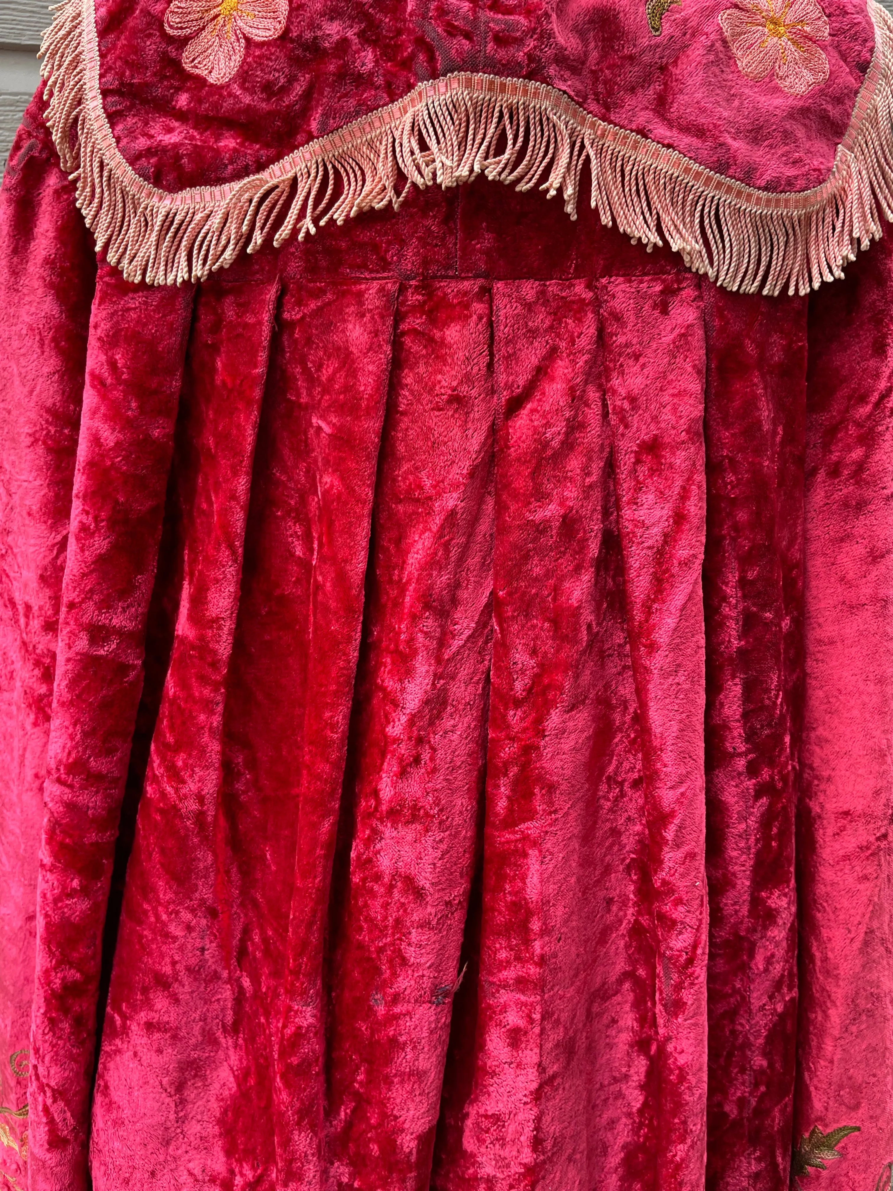 Antique Odd Fellows Grand Master Floral Velvet Robe