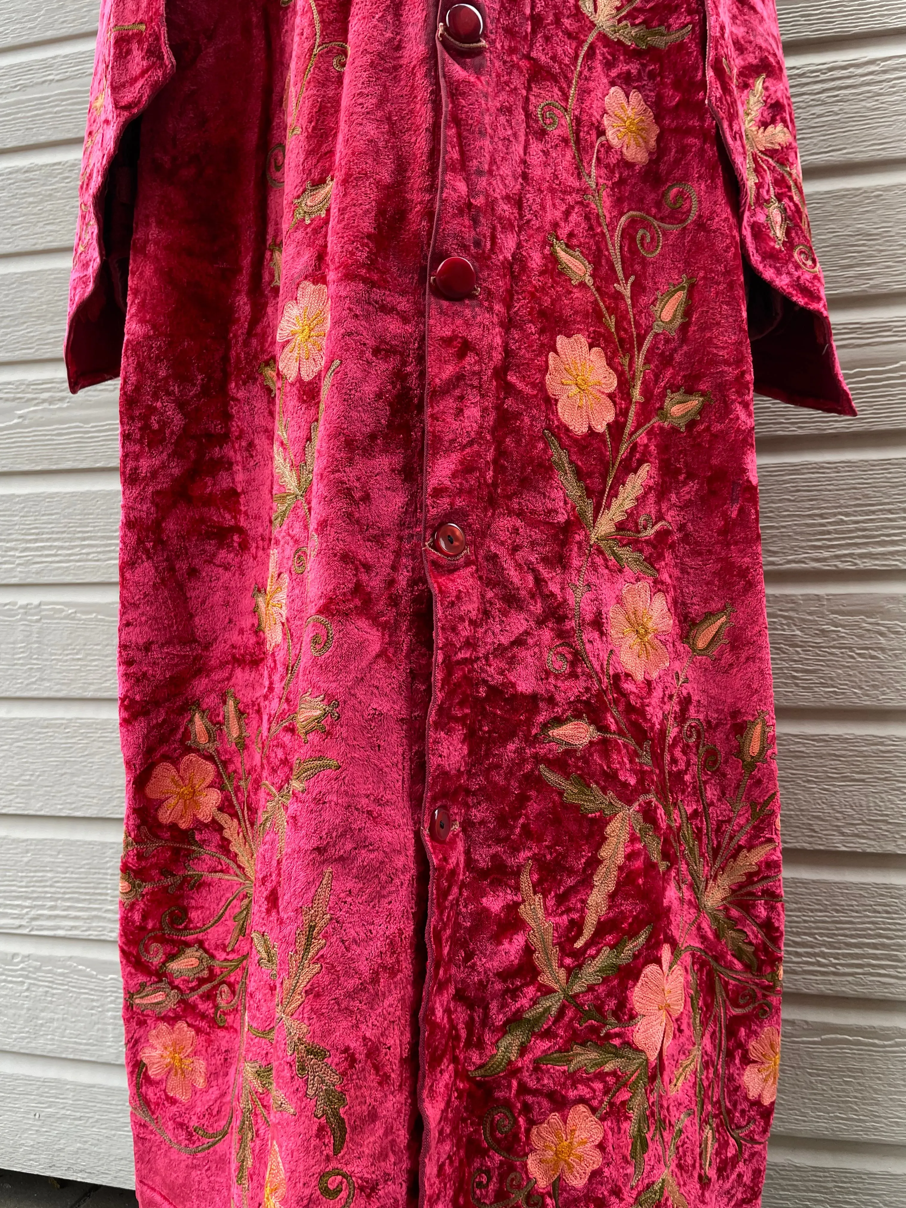 Antique Odd Fellows Grand Master Floral Velvet Robe