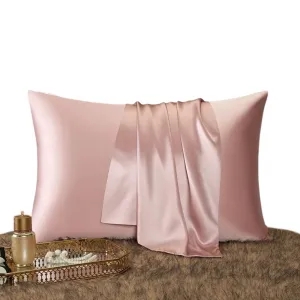 Anyhouz Pillowcase 50x75cm Pink Natural Mulberry Silk For Comfortable And Relaxing Home Bed - Queen Size Pillowcase