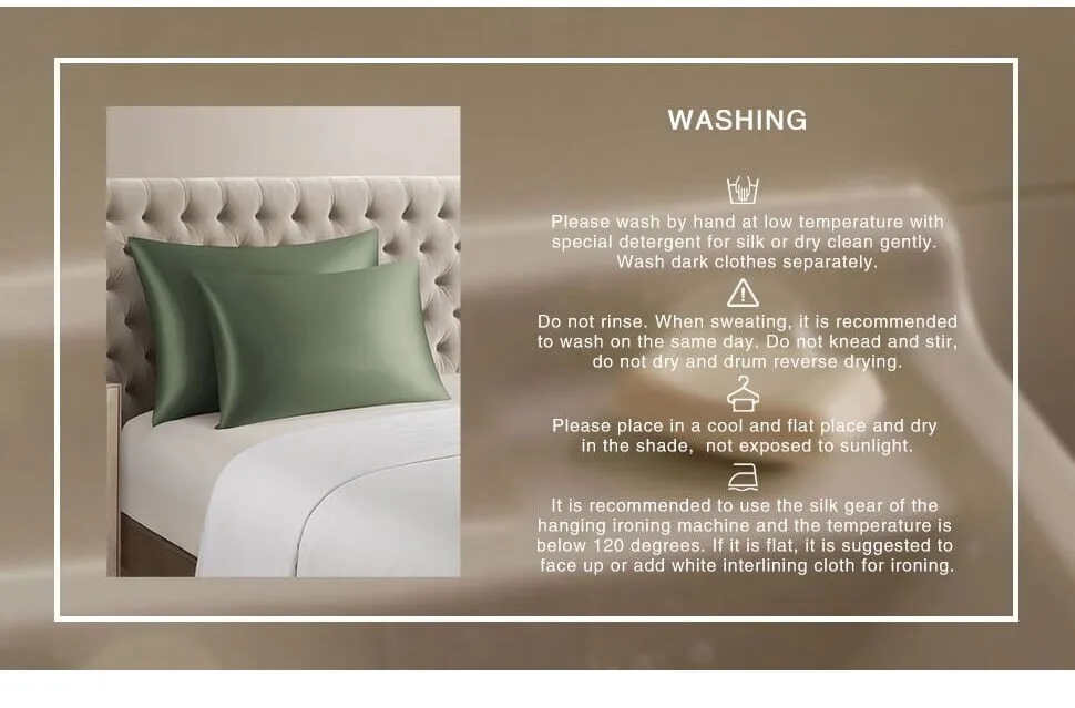 Anyhouz Pillowcase 50x75cm White Natural Mulberry Silk For Comfortable And Relaxing Home Bed - Queen Size Pillowcase
