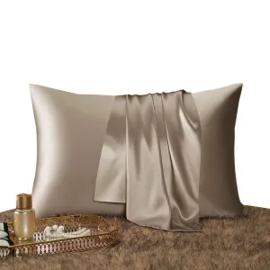 Anyhouz Pillowcase 50x90cm Coffee Natural Mulberry Silk For Comfortable And Relaxing Home Bed - King Size