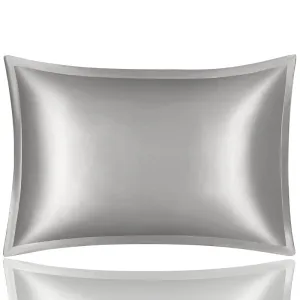 Anyhouz Pillowcase 50x90cm Light Gray Pure Real Silk For Comfortable And Relaxing Home Bed - King Size