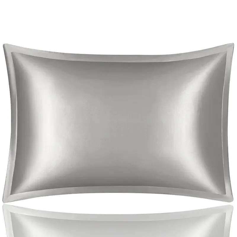 Anyhouz Pillowcase 50x90cm Light Gray Pure Real Silk For Comfortable And Relaxing Home Bed - King Size