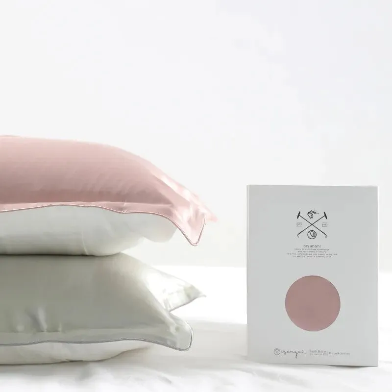 Anyhouz Pillowcase 51x66cm Wine Red Pure Real Silk For Comfortable And Relaxing Home Bed - Standard Size