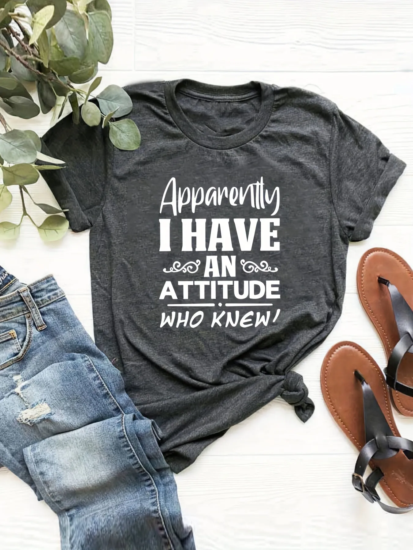 Apparently I have an Attitude 100% Cotton T-Shirt for Men or Women Soft, Comfortable, Breathable Adult T-Shirt