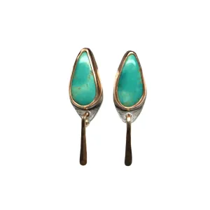 Baby Fringe Studs - Patagonia Turquoise, Mixed Metals